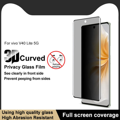 For vivo V40 Lite 5G imak 3D Curved Privacy Full Screen Tempered Glass Film by imak