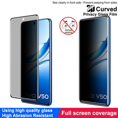 For vivo V50 5G imak 3D Curved Privacy Full Screen Tempered Glass Film by imak