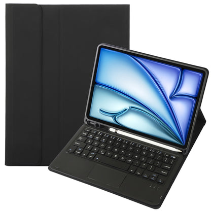 For iPad Air 11 2025 / 2024 / Air 5 10.9 / Air 4 A098B-A Detachable Ultra-Thin Bluetooth Touch Keyboard Leather Tablet Case with Pen Slot(Black) by bashfashion