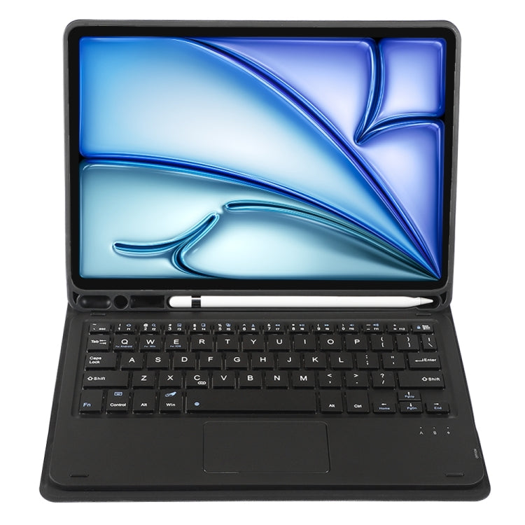 For iPad Air 11 2025 / 2024 / Air 5 10.9 / Air 4 A098B-A Detachable Ultra-Thin Bluetooth Touch Keyboard Leather Tablet Case with Pen Slot(Black) by bashfashion