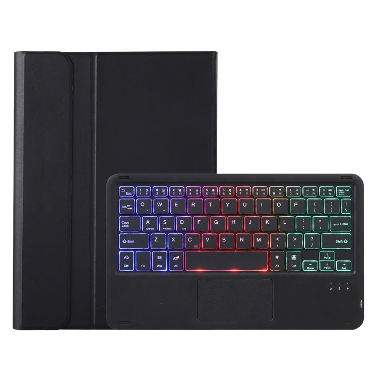 For iPad Air 11 2025 / 2024 / Air 5 10.9 / Air 4 A098B-AS Detachable Ultra-Thin Backlit Bluetooth Touch Keyboard Leather Tablet Case with Pen Slot(Black) by bashfashion