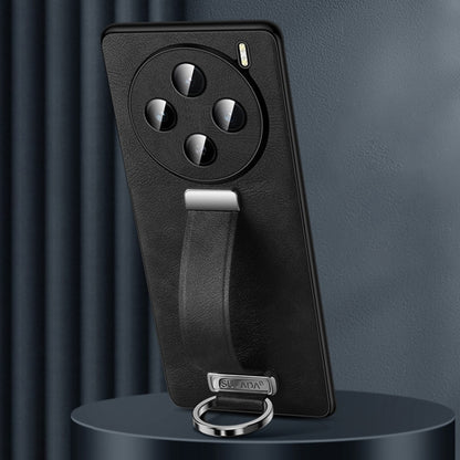 For vivo X200 SULADA PC + Leather Texture Skin Feel Shockproof Phone Case(Black) by SULADA