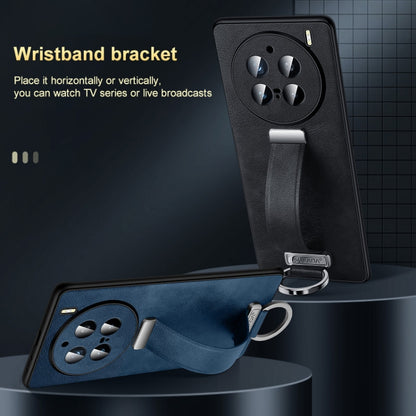 For vivo X200 SULADA PC + Leather Texture Skin Feel Shockproof Phone Case(Black) by SULADA