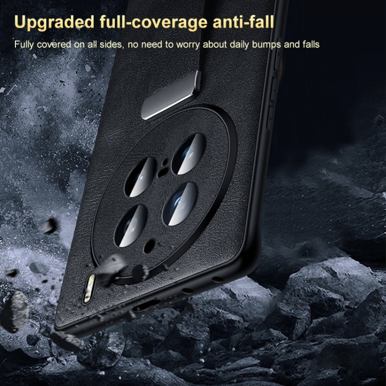 For vivo X200 SULADA PC + Leather Texture Skin Feel Shockproof Phone Case(Black) by SULADA