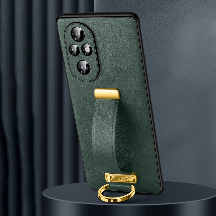 For Honor 200 SULADA PC Hybrid Leather Texture Skin Feel Shockproof Phone Case(Green) by SULADA