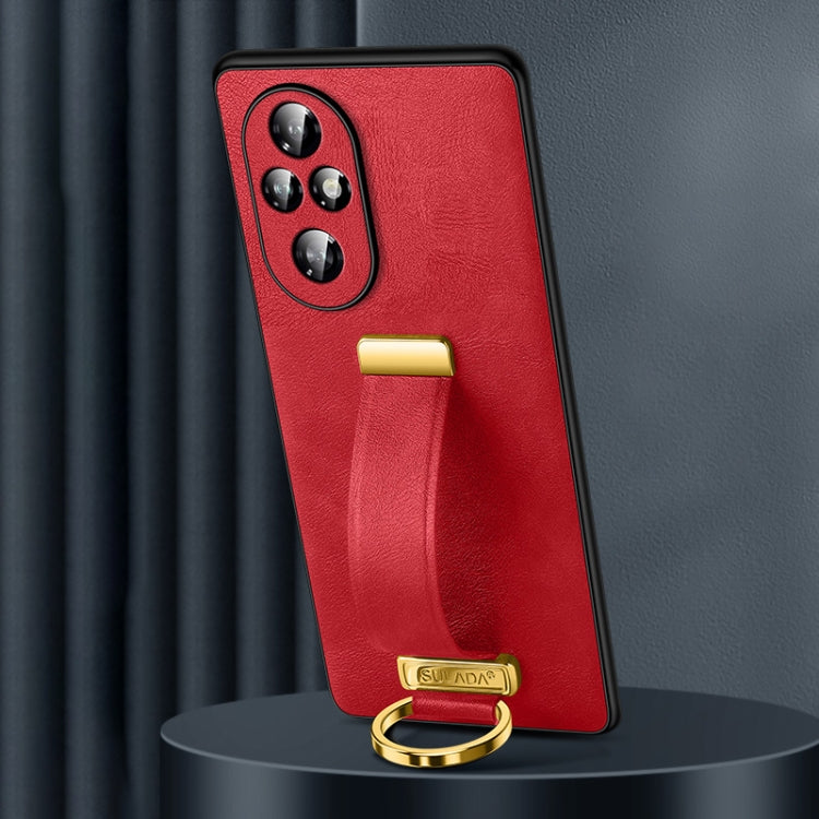 For Honor 200 SULADA PC Hybrid Leather Texture Skin Feel Shockproof Phone Case(Red) by SULADA