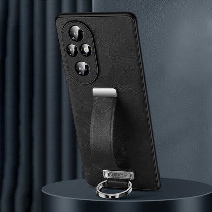 For Honor 200 Pro SULADA PC Hybrid Leather Texture Skin Feel Shockproof Phone Case(Black) by SULADA