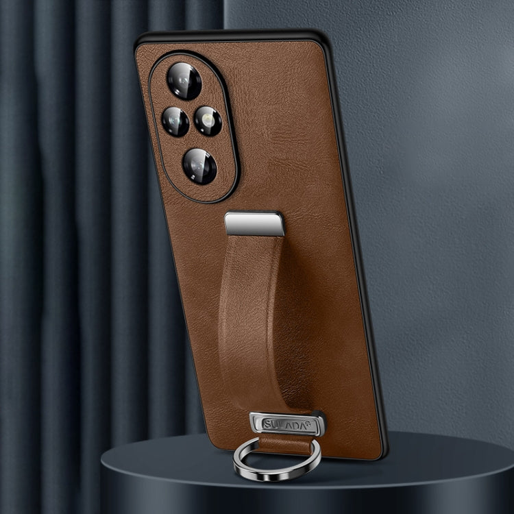 For Honor 200 Pro SULADA PC Hybrid Leather Texture Skin Feel Shockproof Phone Case(Brown) by SULADA