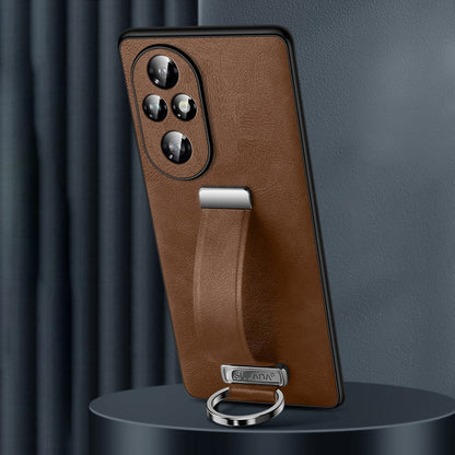 For Honor 200 Pro SULADA PC Hybrid Leather Texture Skin Feel Shockproof Phone Case(Brown) by SULADA