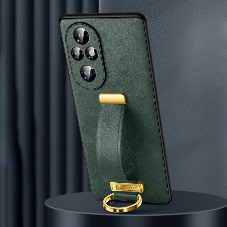 For Honor 200 Pro SULADA PC Hybrid Leather Texture Skin Feel Shockproof Phone Case(Green) by SULADA