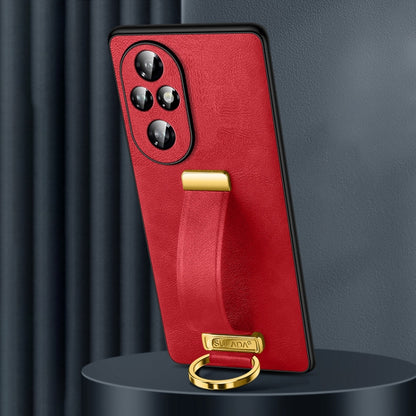 For Honor 200 Pro SULADA PC Hybrid Leather Texture Skin Feel Shockproof Phone Case(Red) by SULADA