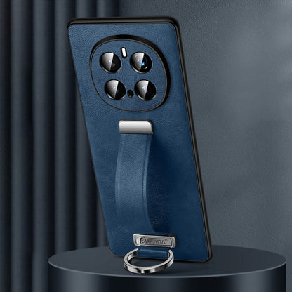 For Honor Magic7 Pro SULADA PC Hybrid Leather Texture Skin Feel Shockproof Phone Case(Blue) by SULADA