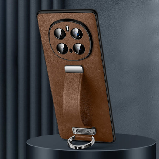 For Honor Magic7 Pro SULADA PC Hybrid Leather Texture Skin Feel Shockproof Phone Case(Brown) by SULADA