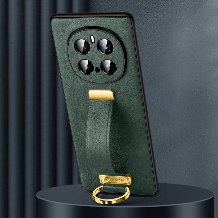 For Honor Magic7 Pro SULADA PC Hybrid Leather Texture Skin Feel Shockproof Phone Case(Green) by SULADA