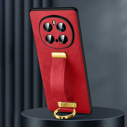 For Honor Magic7 Pro SULADA PC Hybrid Leather Texture Skin Feel Shockproof Phone Case(Red) by SULADA