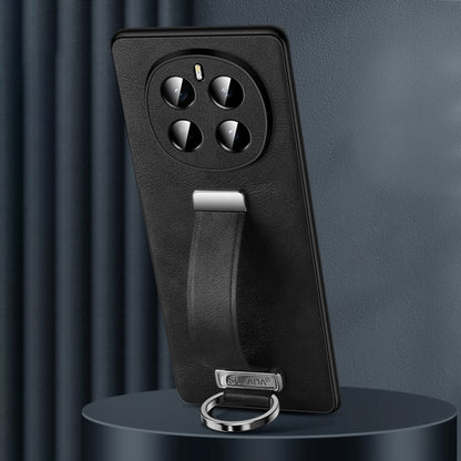 For Honor Magic7 SULADA PC Hybrid Leather Texture Skin Feel Shockproof Phone Case(Black) by SULADA