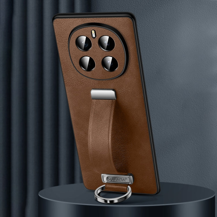 For Honor Magic7 SULADA PC Hybrid Leather Texture Skin Feel Shockproof Phone Case(Brown) by SULADA