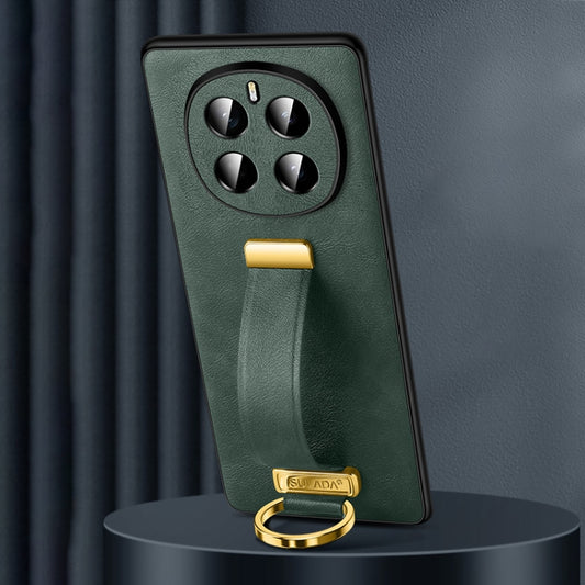 For Honor Magic7 SULADA PC Hybrid Leather Texture Skin Feel Shockproof Phone Case(Green) by SULADA