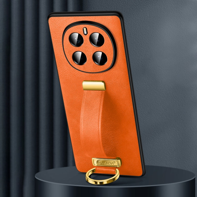 For Honor Magic7 SULADA PC Hybrid Leather Texture Skin Feel Shockproof Phone Case(Orange) by SULADA