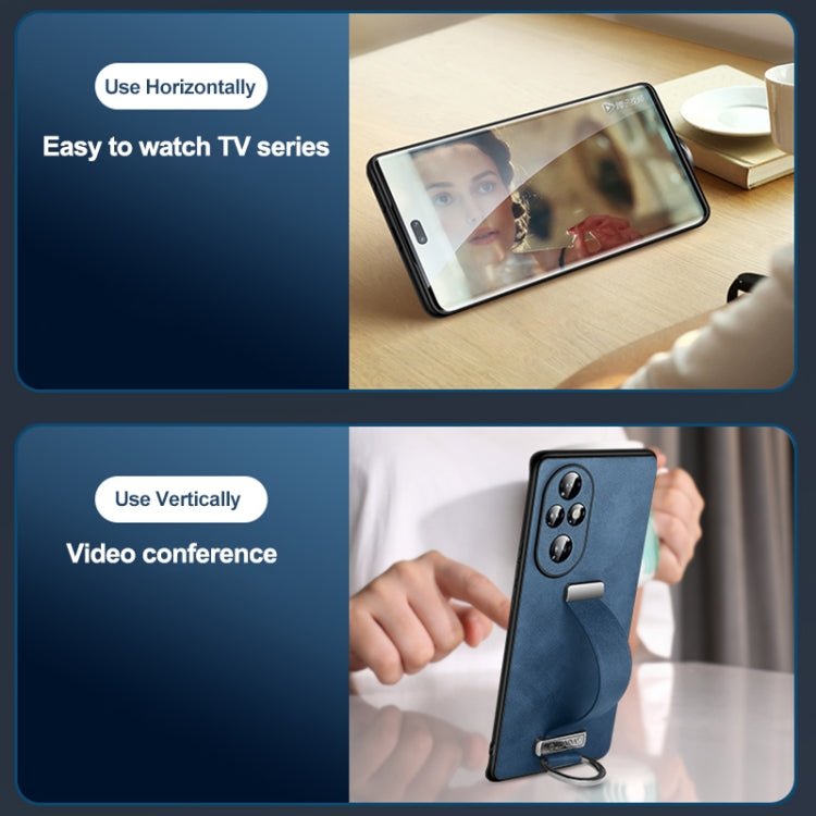 For Honor 200 SULADA PC Hybrid Leather Texture Skin Feel Shockproof Phone Case(Black) by SULADA