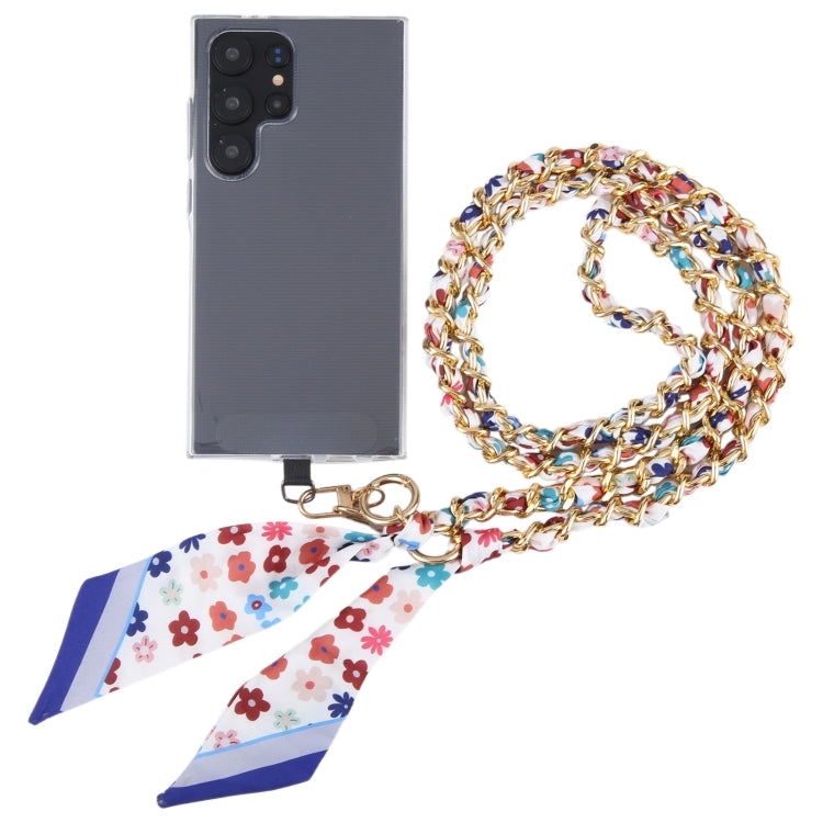Mobile Phone Anti-lost Silk Scarf Full Coverage Long Lanyard(Blue) by bashfashion