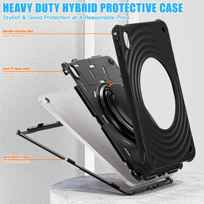 For iPad 2025 / 2022 Rotation Handle Holder Silicone Hybrid PC Tablet Case(Black) by bashfashion