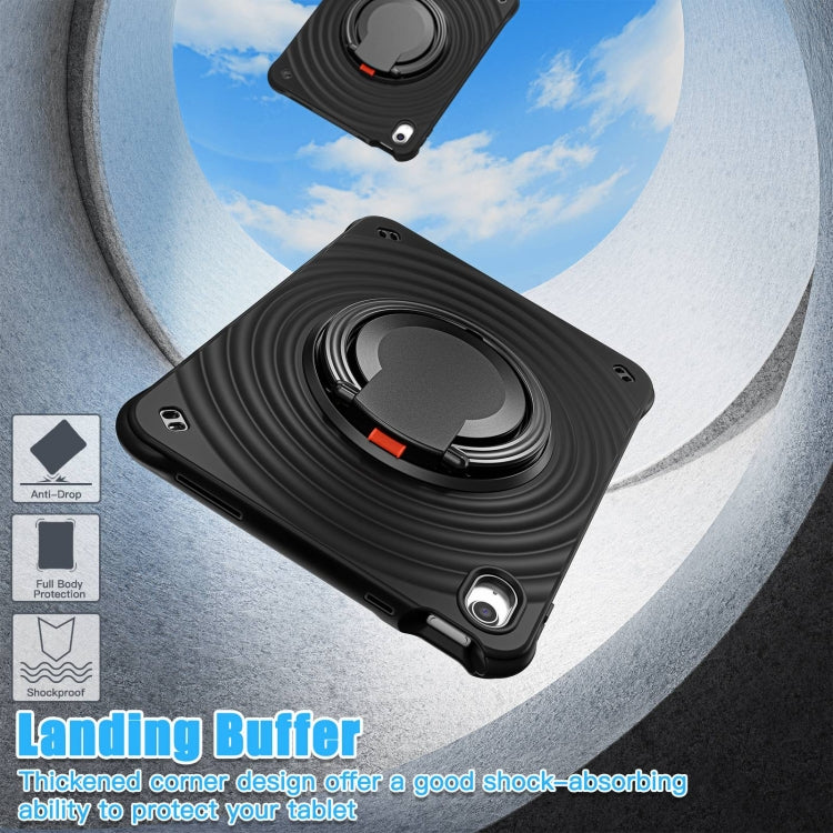 For iPad 2025 / 2022 Rotation Handle Holder Silicone Hybrid PC Tablet Case(Black) by bashfashion