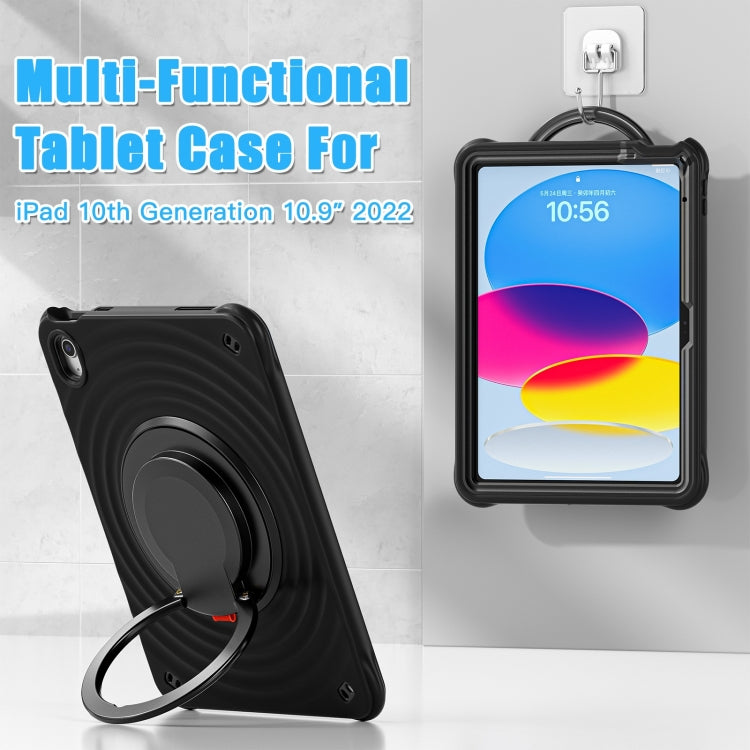 For iPad 2025 / 2022 Rotation Handle Holder Silicone Hybrid PC Tablet Case(Black) by bashfashion