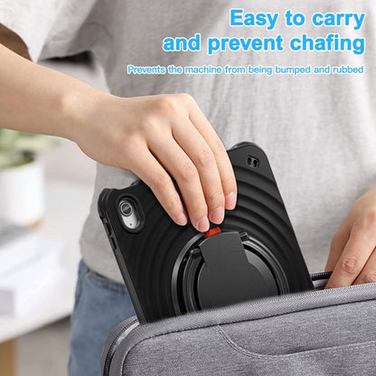 For iPad 2025 / 2022 Rotation Handle Holder Silicone Hybrid PC Tablet Case(Black) by bashfashion