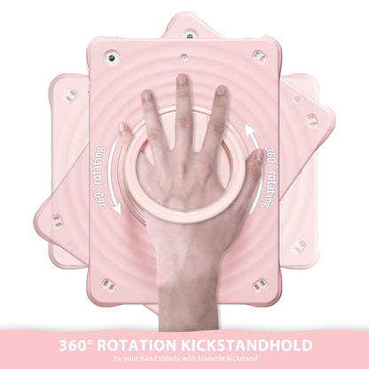 For iPad 10.2 2021 / 2020 / 2019 Rotation Handle Holder Silicone Hybrid PC Tablet Case(Pink) by bashfashion