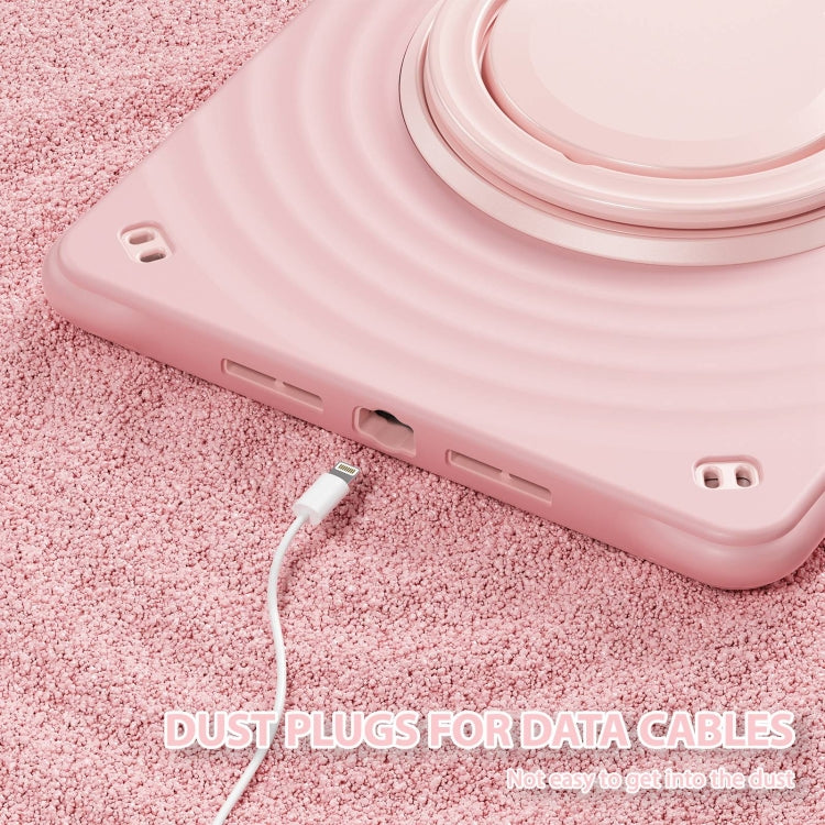 For iPad 10.2 2021 / 2020 / 2019 Rotation Handle Holder Silicone Hybrid PC Tablet Case(Pink) by bashfashion