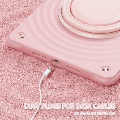 For iPad 10.2 2021 / 2020 / 2019 Rotation Handle Holder Silicone Hybrid PC Tablet Case(Pink) by bashfashion