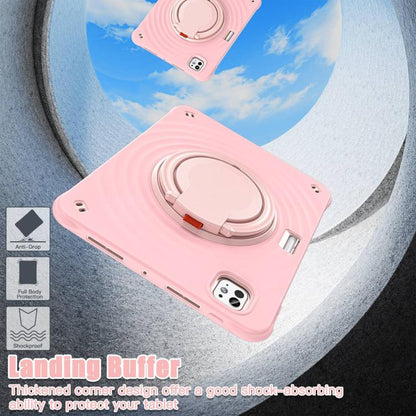 For iPad Pro 11 2025 / 2024 Rotation Handle Holder Silicone Hybrid PC Tablet Case(Pink) by bashfashion