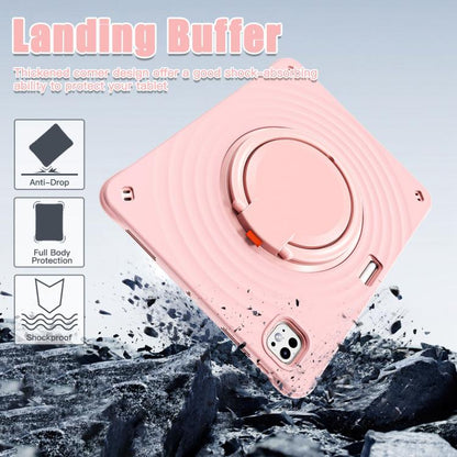 For iPad Pro 13 2025 / 2024 Rotation Handle Holder Silicone Hybrid PC Tablet Case(Pink) by bashfashion