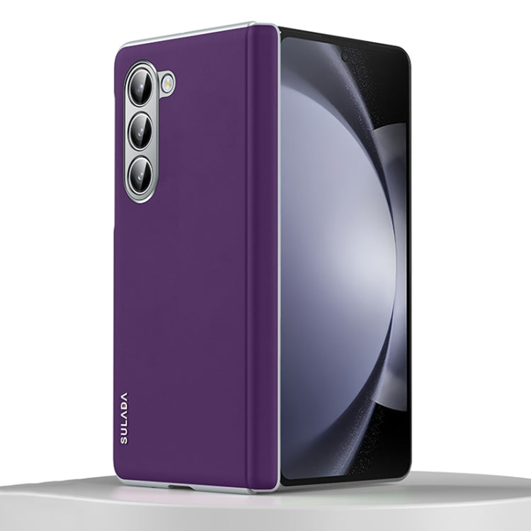 For Samsung Galaxy Z Fold5 SULADA Skin Feel Liquid Leather Shockproof Phone Case(Purple) by SULADA