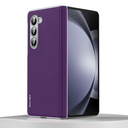 For Samsung Galaxy Z Fold5 SULADA Skin Feel Liquid Leather Shockproof Phone Case(Purple) by SULADA