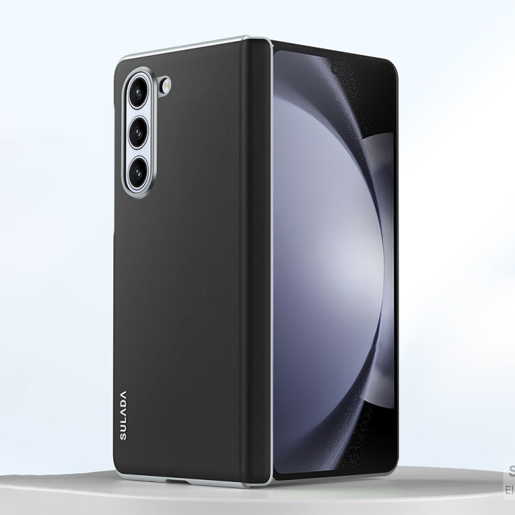 For Samsung Galaxy Z Fold6 SULADA Skin Feel Liquid Leather Shockproof Phone Case(Black) by SULADA