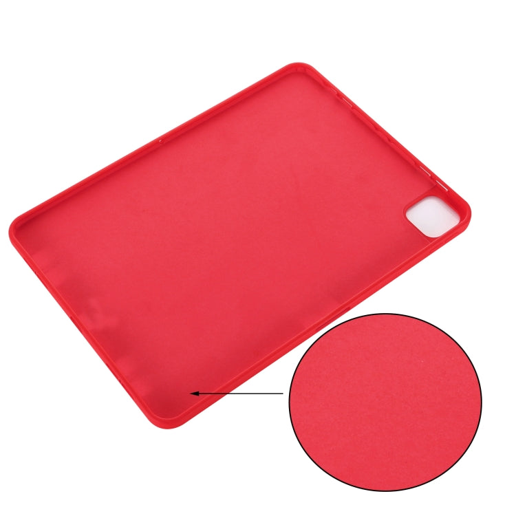 For iPad Pro 11 2025 / 2024 Pure Color Liquid Silicone Shockproof Tablet Case(Red) by bashfashion