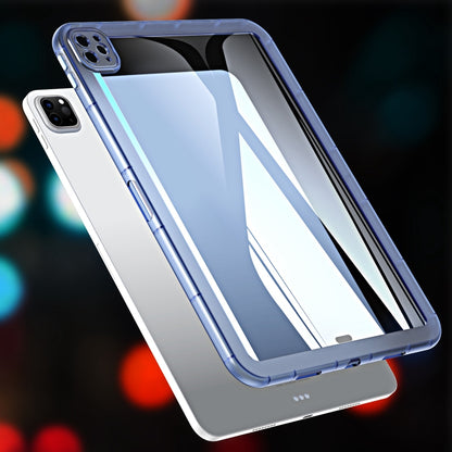 For iPad Pro 12.9 2022 / 2021 / 2020 Clear TPU Tablet Case(Blue) by bashfashion