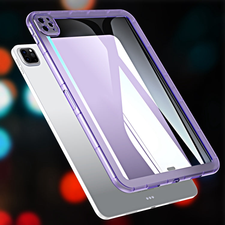 For iPad Pro 11 2022 / 2021 / 2020 Clear TPU Tablet Case(Purple) by bashfashion
