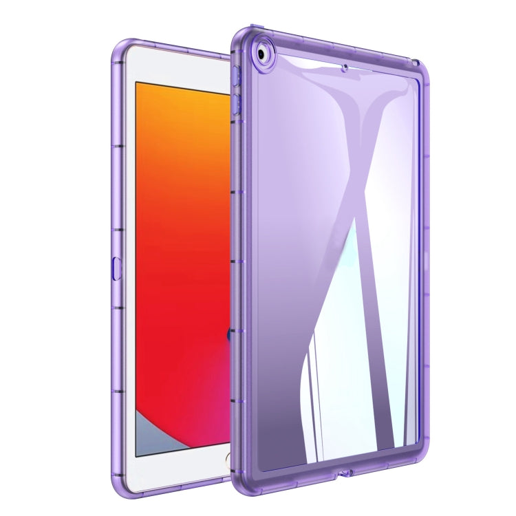 For iPad 10.2 2021 / 2020 / 2019 Clear TPU Tablet Case(Purple) by bashfashion