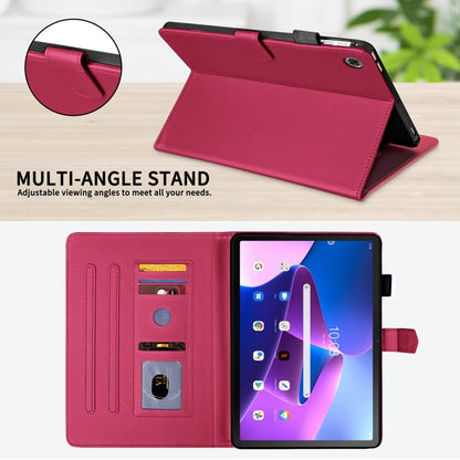For Lenovo Tab M10 Plus 10.6 3rd Gen Rhombus Lattice Leather Smart Tablet Case(Red) by bashfashion