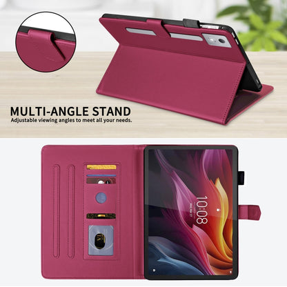 For Lenovo Xiaoxin Pad Pro 12.7 2025 Rhombus Lattice Leather Tablet Case(Red) by bashfashion