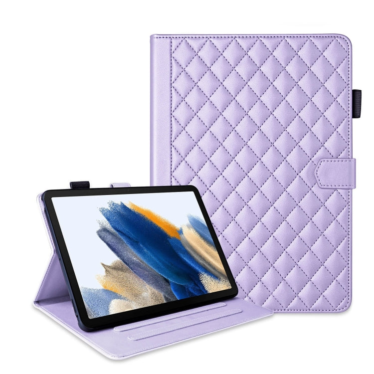 For Samsung Galaxy Tab A8 10.5 Rhombus Lattice Leather Smart Tablet Case(Purple) by bashfashion