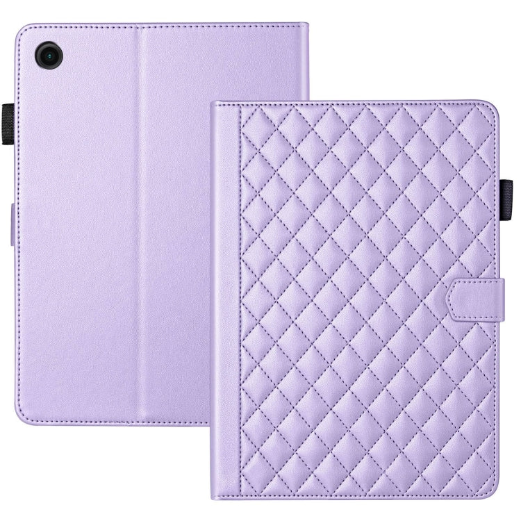 For Samsung Galaxy Tab A8 10.5 Rhombus Lattice Leather Smart Tablet Case(Purple) by bashfashion