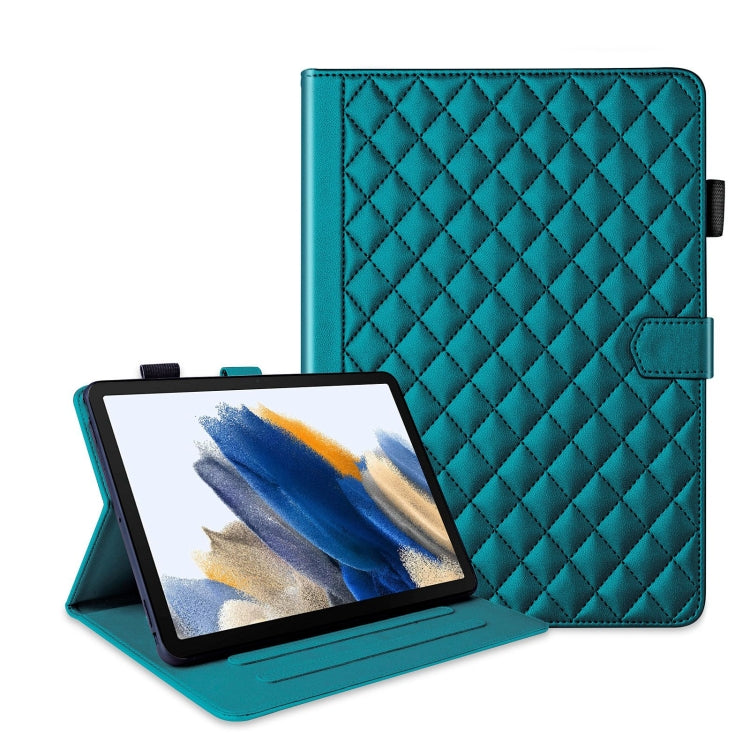 For Samsung Galaxy Tab A8 10.5 Rhombus Lattice Leather Smart Tablet Case(Dark Green) by bashfashion