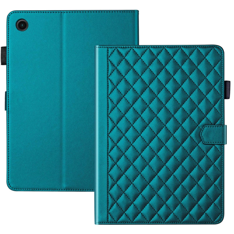 For Samsung Galaxy Tab A8 10.5 Rhombus Lattice Leather Smart Tablet Case(Dark Green) by bashfashion