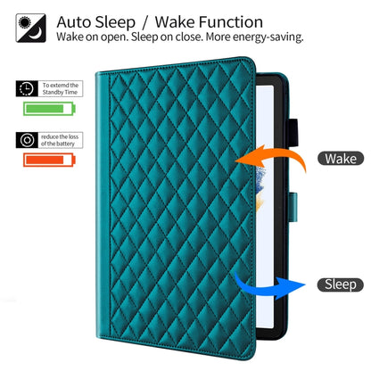 For Samsung Galaxy Tab A8 10.5 Rhombus Lattice Leather Smart Tablet Case(Dark Green) by bashfashion