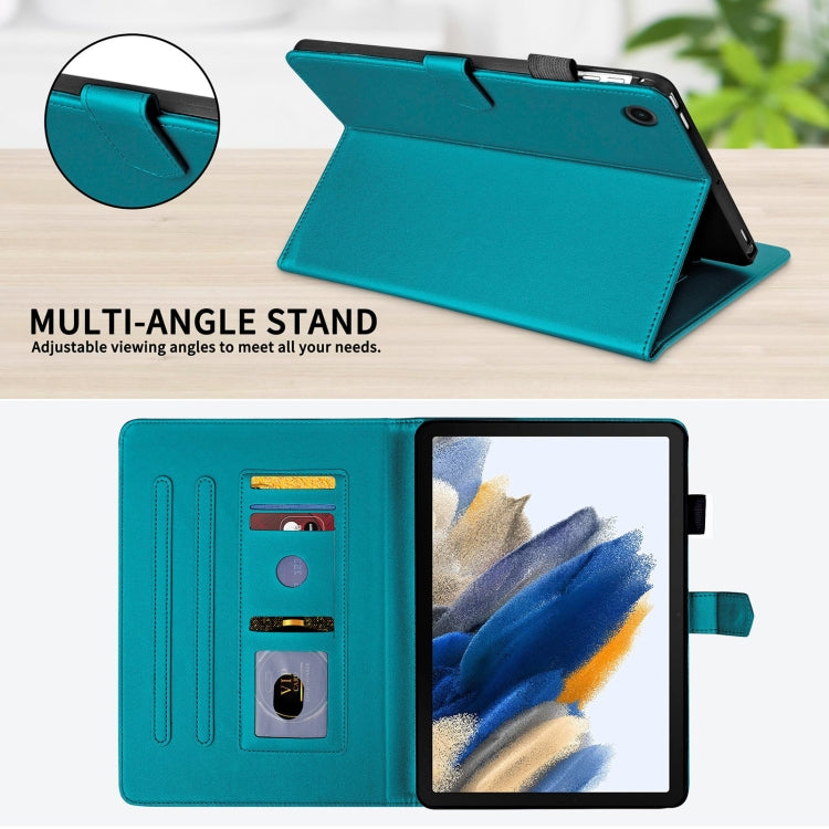 For Samsung Galaxy Tab A8 10.5 Rhombus Lattice Leather Smart Tablet Case(Dark Green) by bashfashion