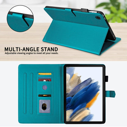 For Samsung Galaxy Tab A8 10.5 Rhombus Lattice Leather Smart Tablet Case(Dark Green) by bashfashion